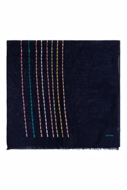 Paul Smith GRANATOWY Wełniany szal