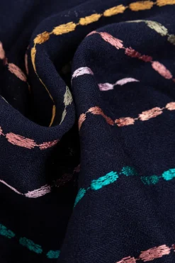 Paul Smith GRANATOWY Wełniany szal
