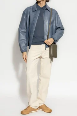 Paul Smith GRANATOWY Wełniany sweter z kołnierzem