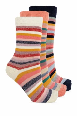 Paul Smith MULTIKOLOR Trójpak bawełnianych skarpet z lureksową nicią