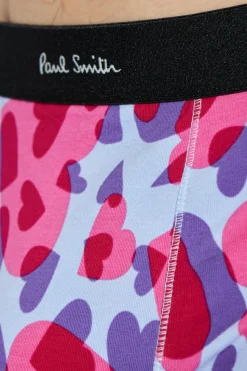 Paul Smith RÓŻOWY Bawełniane bokserki z nadrukiem