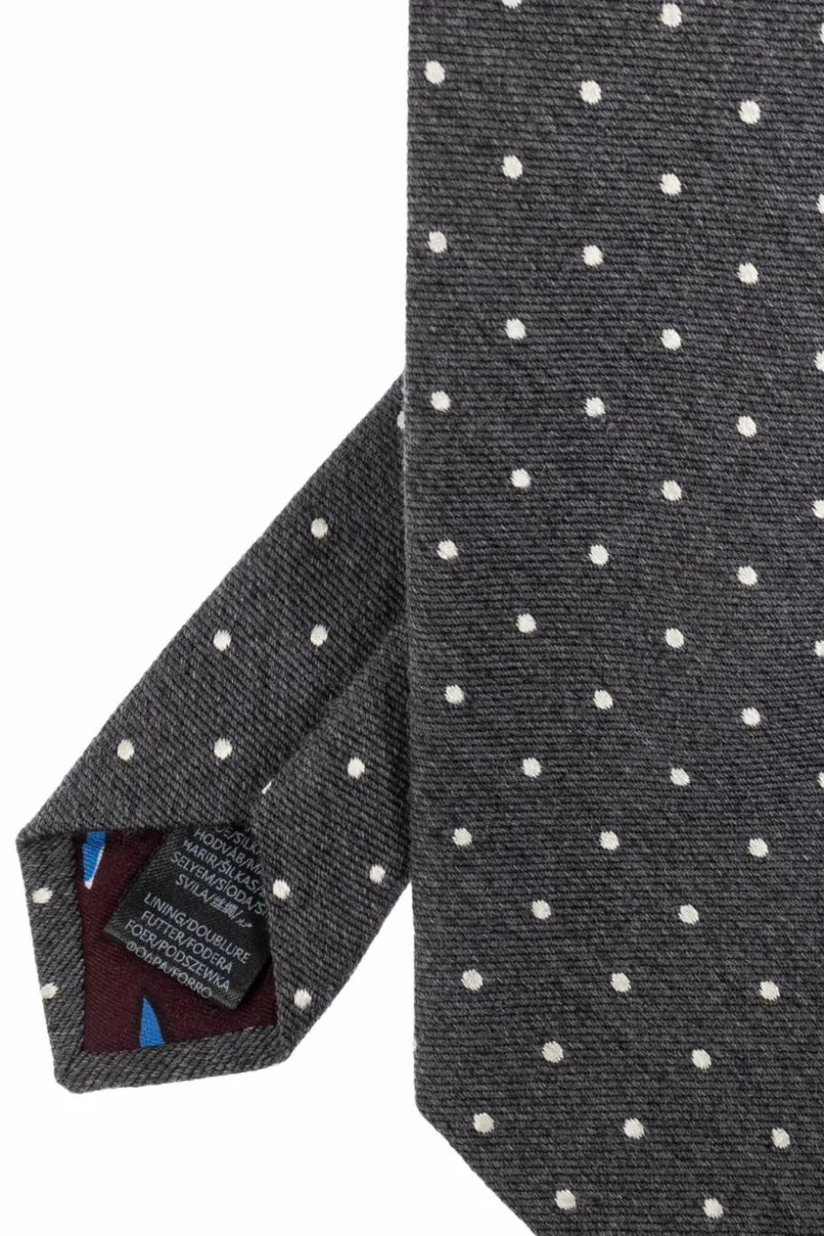 Paul Smith SZARY Krawat ze wzorem w kropki