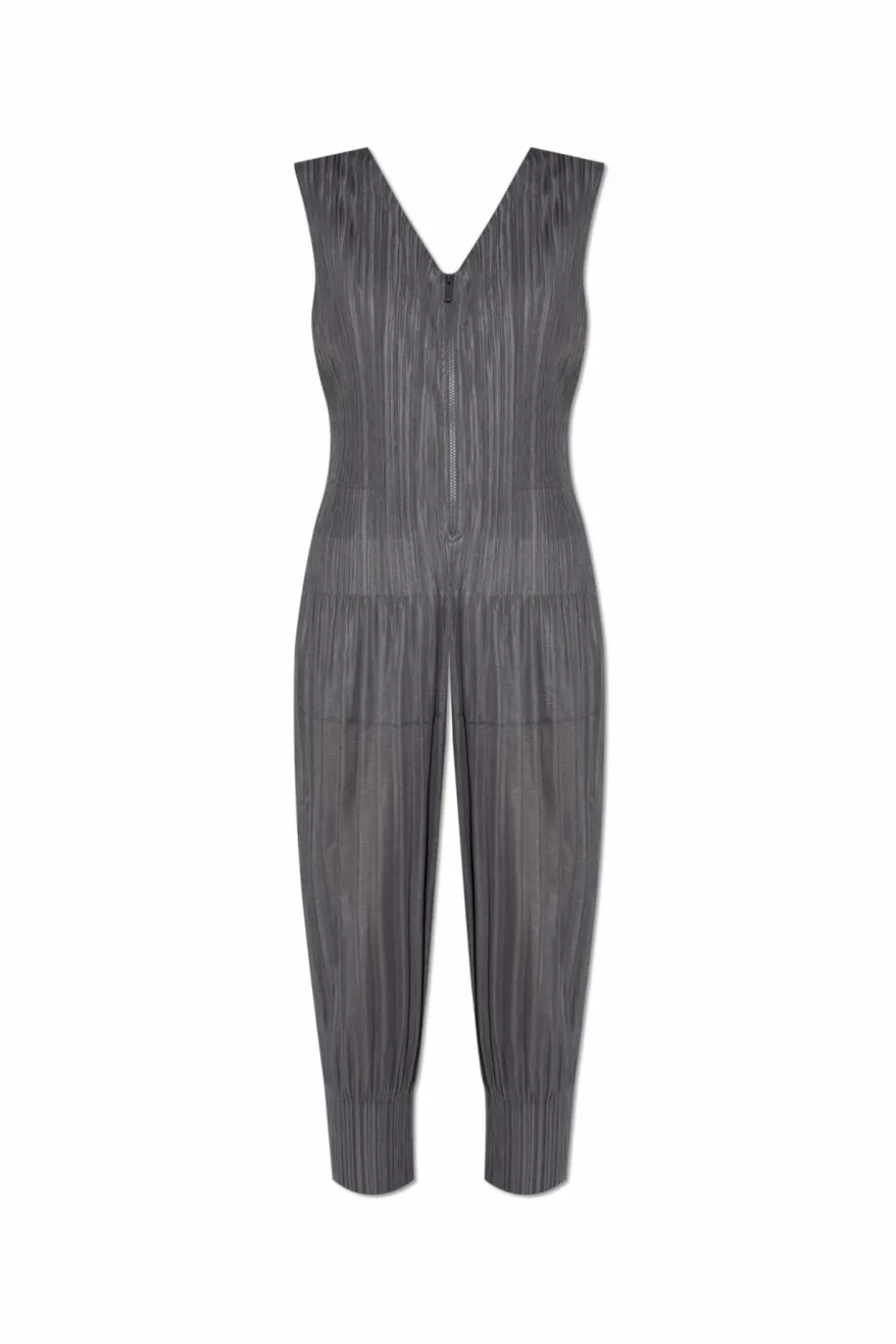 Pleats Please Issey Miyake SZARY Plisowany kombinezon