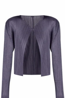 Pleats Please Issey Miyake FIOLETOWY Plisowany top