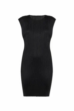 Pleats Please Issey Miyake CZARNY Plisowana sukienka