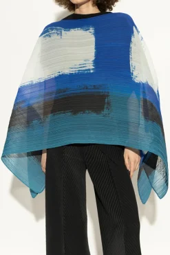 Pleats Please Issey Miyake NIEBIESKI Plisowany szal