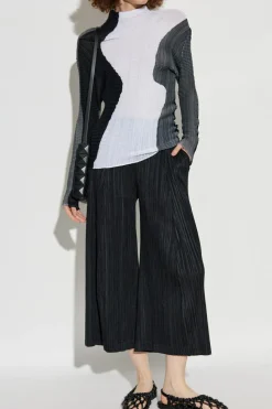 Pleats Please Issey Miyake CZARNY Plisowane spodnie