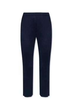 Pleats Please Issey Miyake GRANATOWY Plisowane spodnie