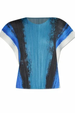 Pleats Please Issey Miyake NIEBIESKI Plisowany top
