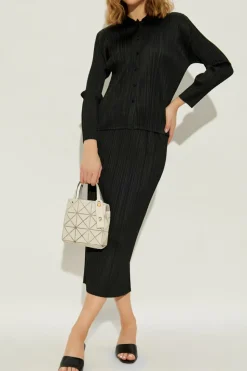Pleats Please Issey Miyake CZARNY Plisowana koszula