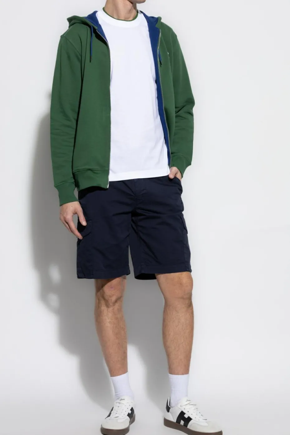 PS Paul Smith GRANATOWY Szorty typu `cargo`