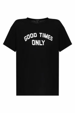 R13 CZARNY T-shirt z nadrukiem