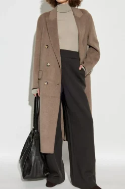 Rag & Bone beżowy Dwurzędowy płaszcz