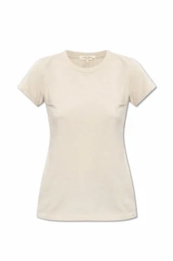 Rag & Bone beżowy T-shirt z bawełny organicznej