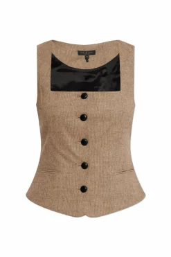 Rag & Bone beżowy Wełniana kamizelka `Mariana`