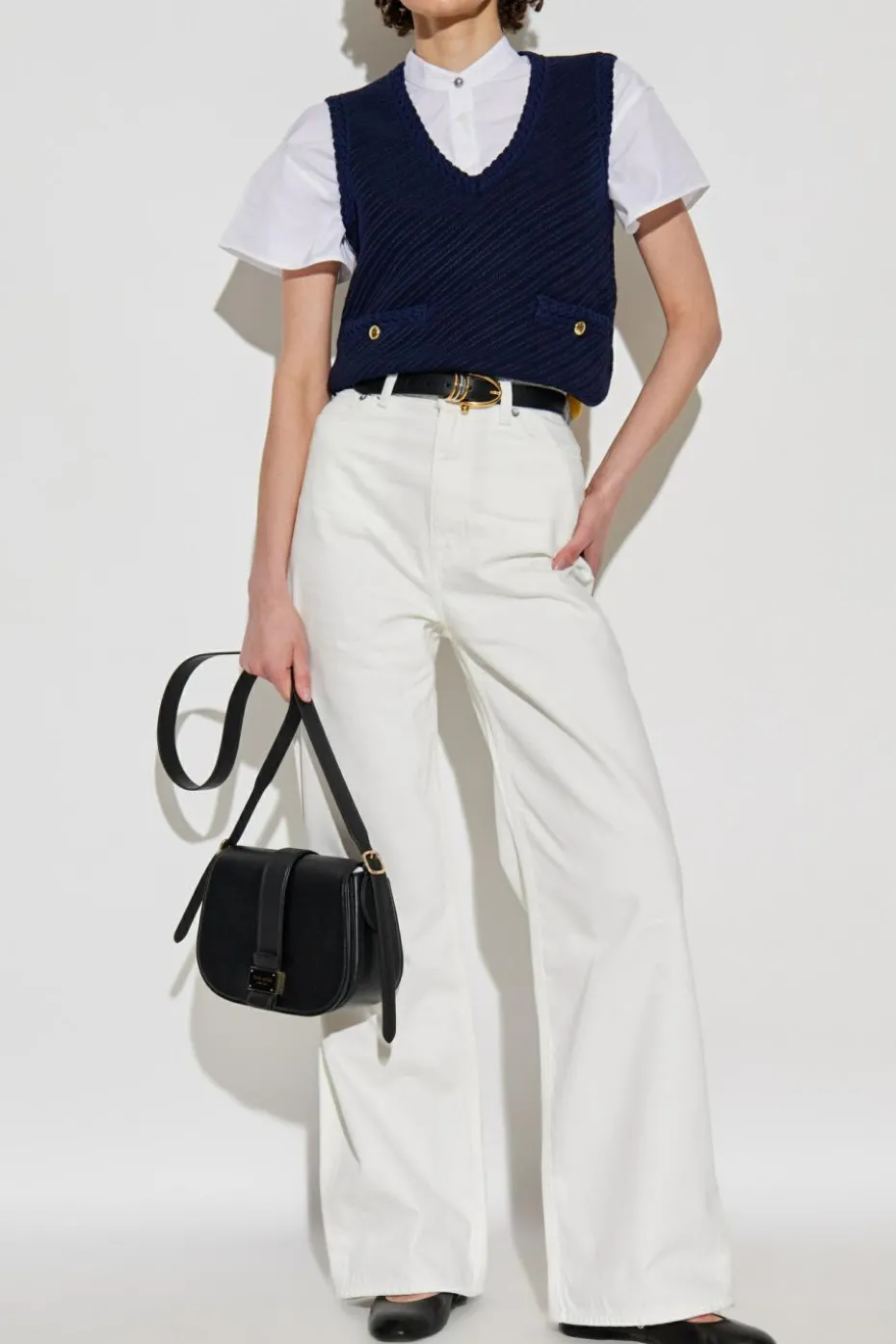 Rag & Bone BIAŁY Top z drapowaniem