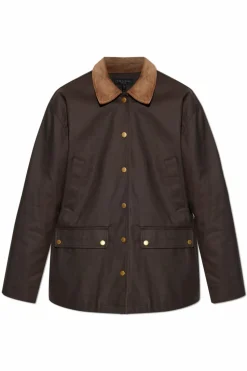 Rag & Bone BRĄZOWY Kurtka ze sztruksowym kołnierzem