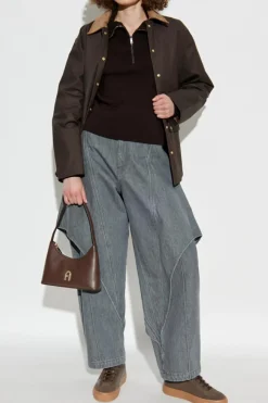 Rag & Bone BRĄZOWY Kurtka ze sztruksowym kołnierzem