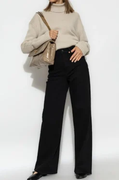 Rag & Bone CZARNY Jeansy z szerokimi nogawkami