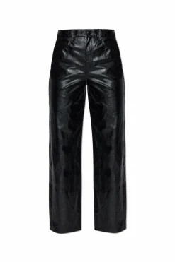 Rag & Bone CZARNY Spodnie z imitacji skóry `Shea`