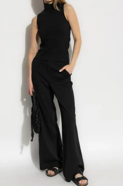 Rag & Bone CZARNY Spodnie z szerokimi nogawkami