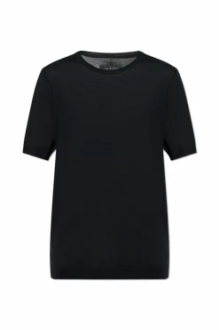 Rag & Bone CZARNY T-shirt z okrągłym dekoltem