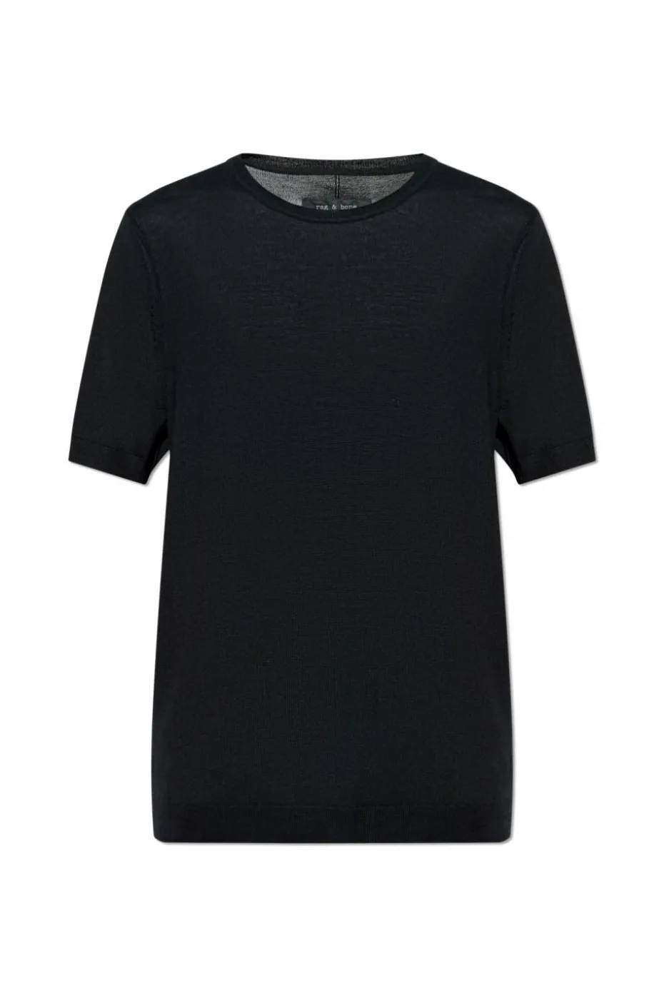 Rag & Bone CZARNY T-shirt z okrągłym dekoltem