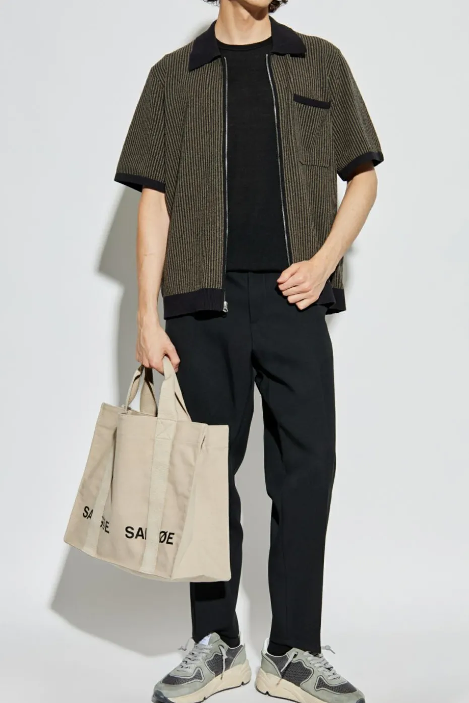 Rag & Bone CZARNY T-shirt z okrągłym dekoltem