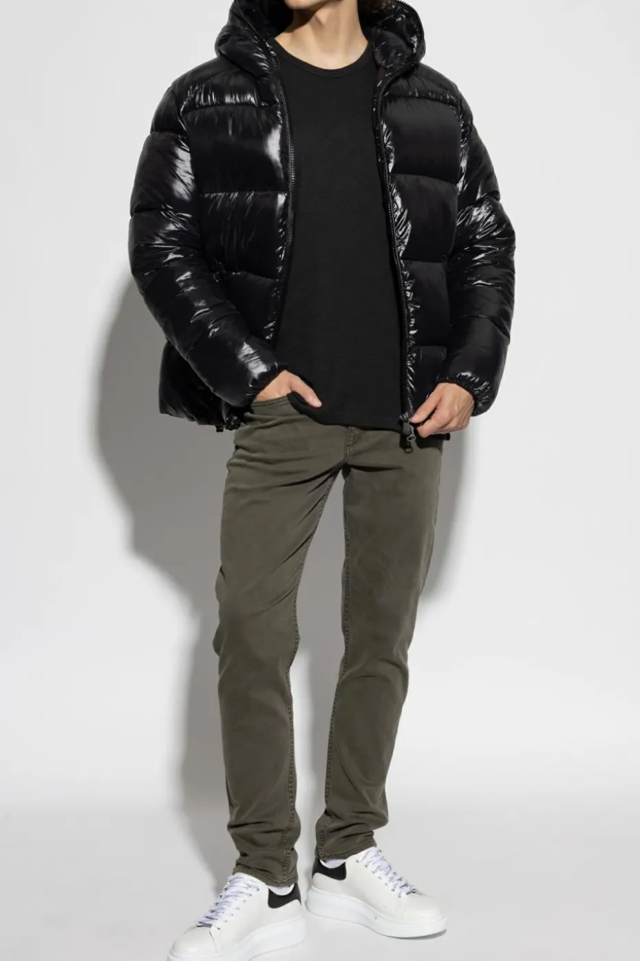Rag & Bone CZARNY T-shirt z logo