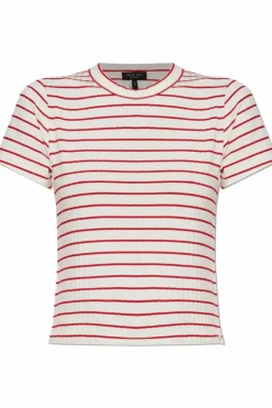 Rag & Bone CZERWONY T-shirt ze wzorem w pasy