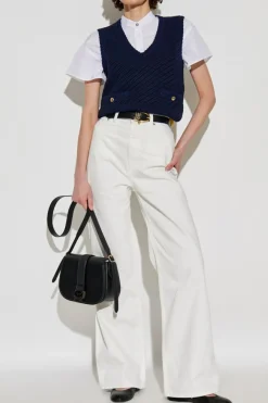 Rag & Bone GRANATOWY Kamizelka z kieszeniami