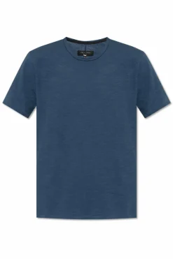 Rag & Bone GRANATOWY T-shirt z okrągłym dekoltem