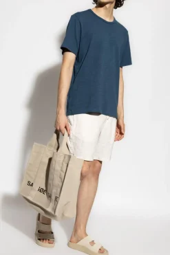Rag & Bone GRANATOWY T-shirt z okrągłym dekoltem