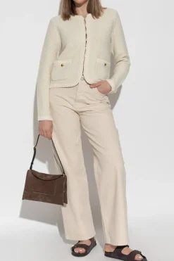 Rag & Bone kremowy Kardigan z kieszeniami