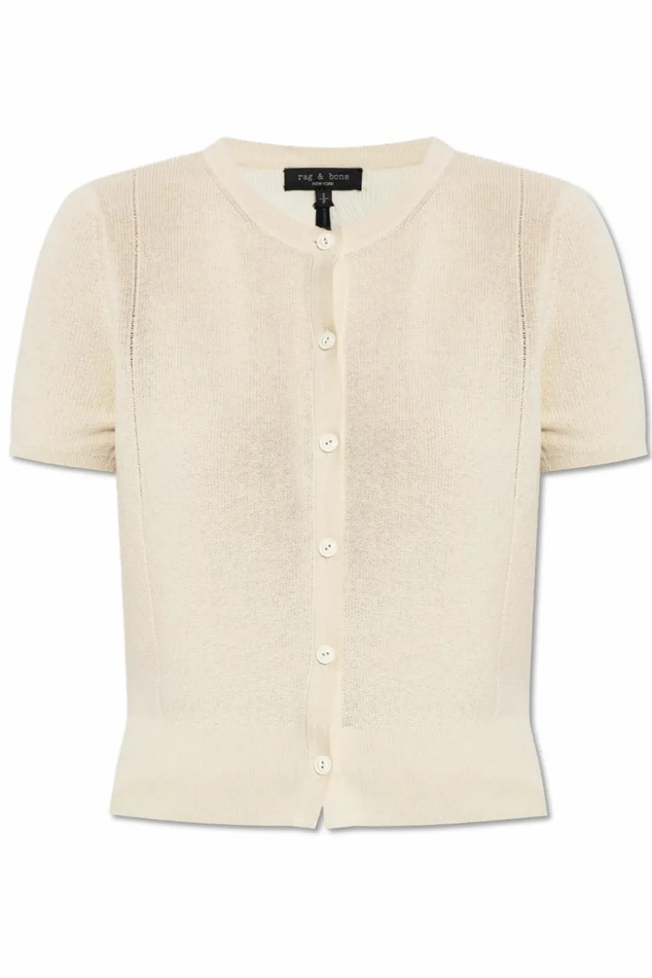 Rag & Bone kremowy Kardigan z krótkimi rękawami