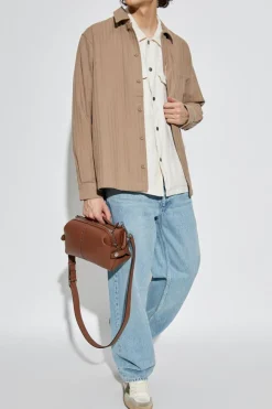 Rag & Bone kremowy Lniana koszula z kieszeniami