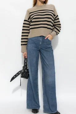 Rag & Bone NIEBIESKI Bawełniane spodnie ‘Miramar Sofie’