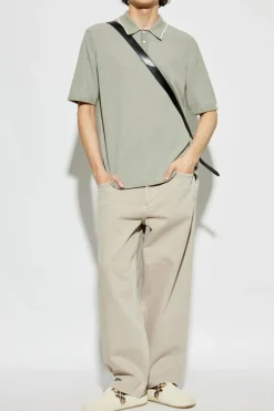 Rag & Bone SZARY Polo z naszywką z logo