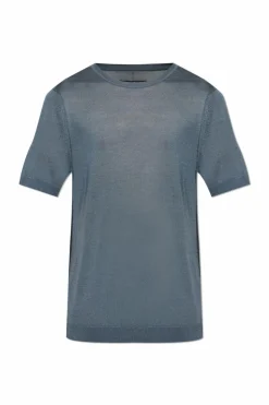 Rag & Bone SZARY T-shirt z okrągłym dekoltem