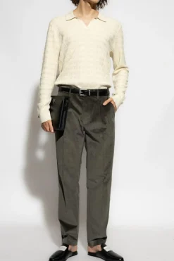Rag & Bone ZIELONY Spodnie sztruksowe