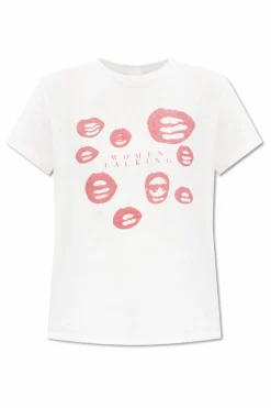 RE/DONE BIAŁY T-shirt z nadrukiem