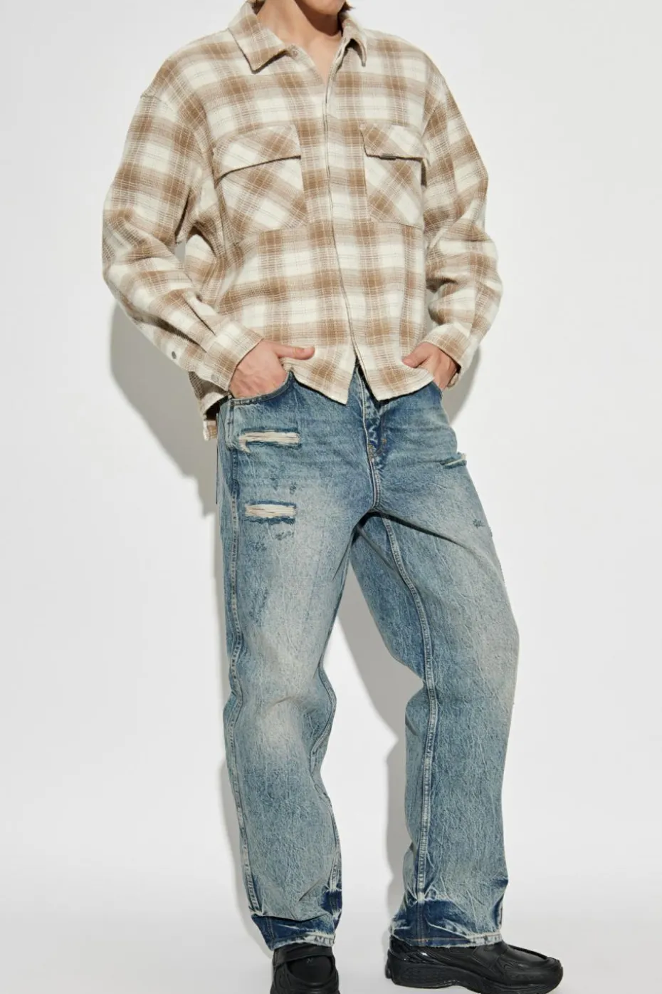 Represent NIEBIESKI Jeansy `Distressed`