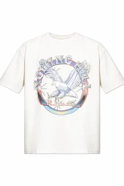 Rhude BIAŁY T-shirt z nadrukiem