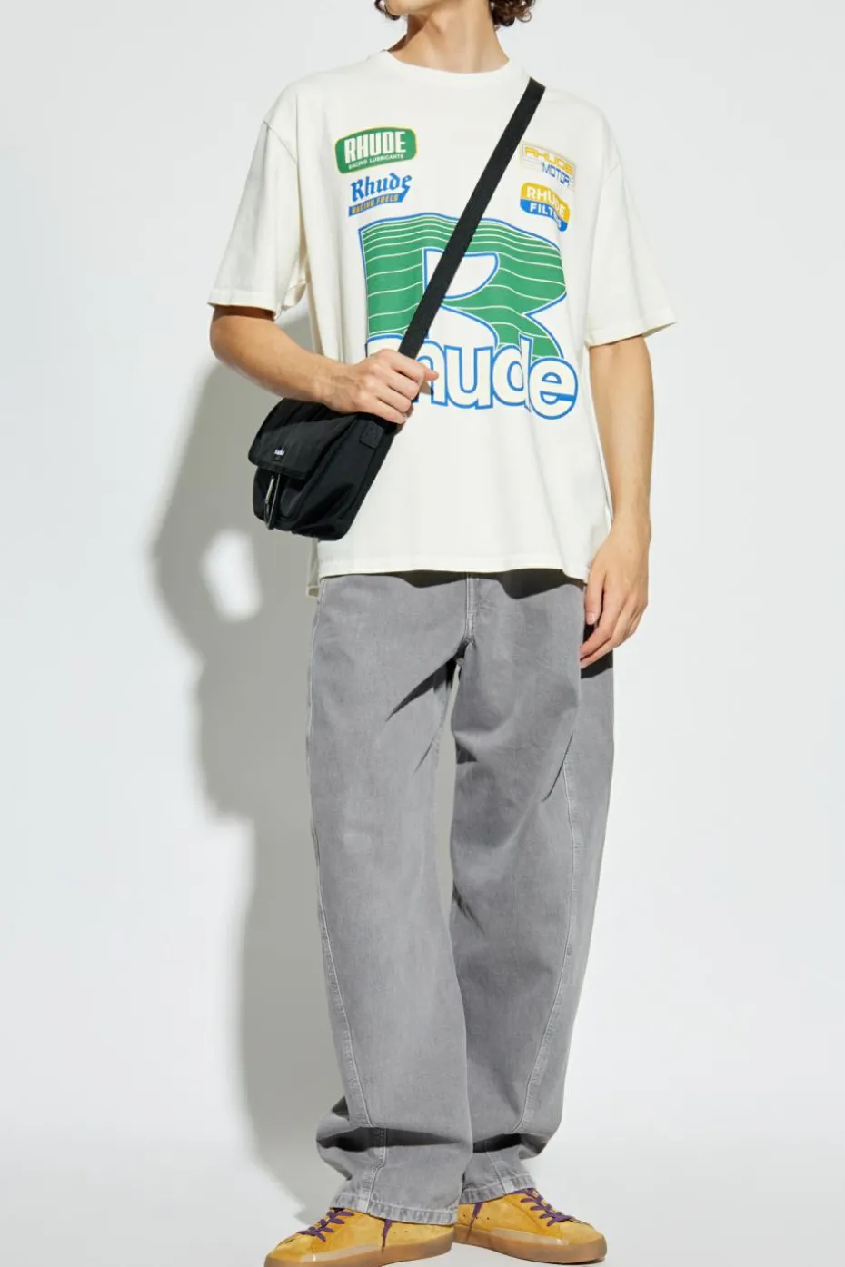 Rhude BIAŁY T-shirt z nadrukiem