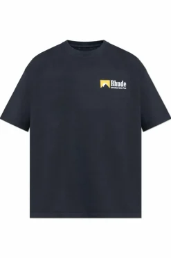 Rhude CZARNY T-shirt z nadrukiem