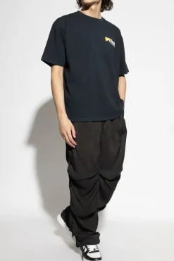 Rhude CZARNY T-shirt z nadrukiem