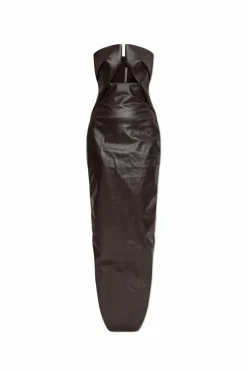 Rick Owens BRĄZOWY Sukienka `Prong Gown`