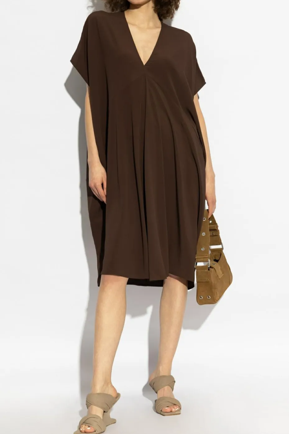 Rick Owens BRĄZOWY Sukienka `SL Tommykite V`