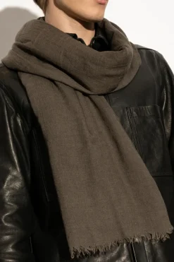 Rick Owens BRĄZOWY Szal z frędzlami