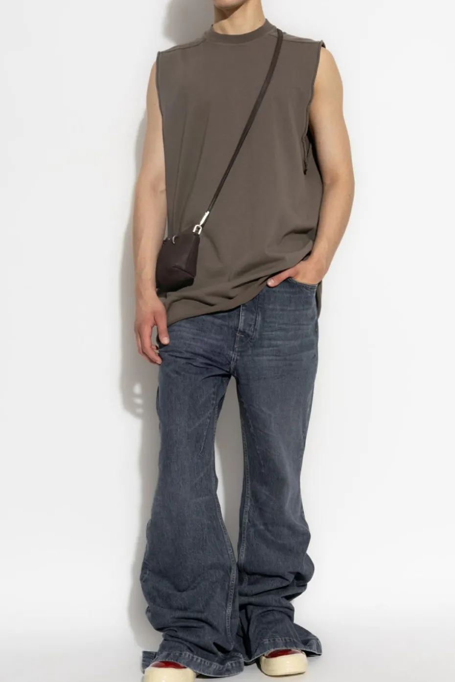 Rick Owens BRĄZOWY Top o luźnym kroju
